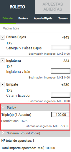 Boleto parlay Boleto parlay