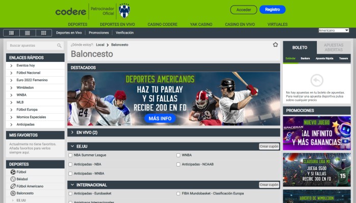 Apuestas en Baloncesto Codere Apuestas en Baloncesto Codere