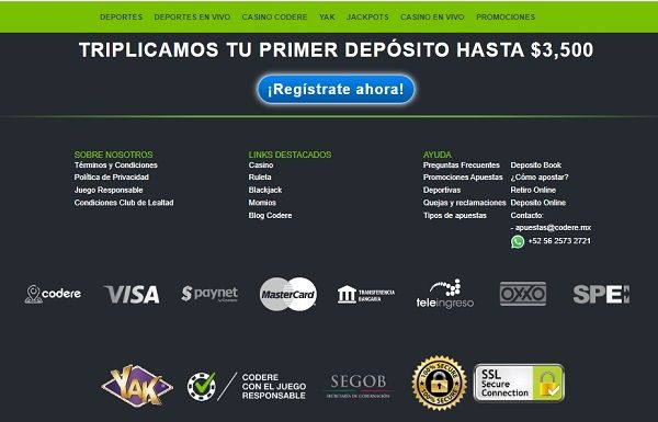 Recargar saldo con SPEI en Codere