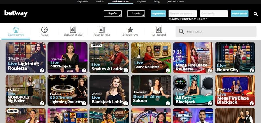 Juegos en Betway Casino en vivo Juegos en Betway Casino en vivo