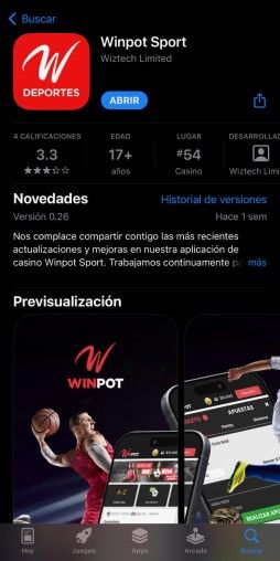 Winpot app para iOS Winpot app para iOS